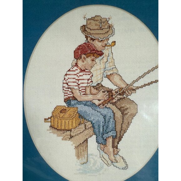 Simplicity Counted Cross Stitch Kit "Gone Fishin" Hobby Crafts Needle & Thread - Picture 2 of 8